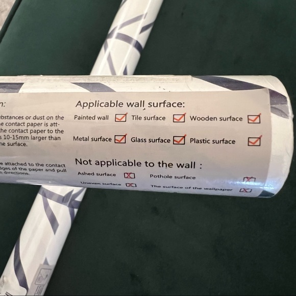 Peel & Stick Wallpaper Herringbone Navy Blue (x2) - Picture 14 of 16